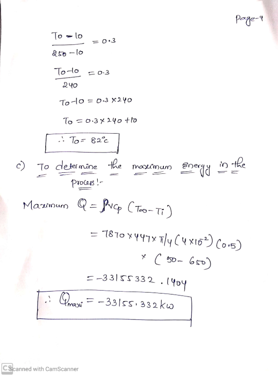 page-4 To slo = 0.3 &50-10 Torlo = 0.3 240 Toto = 0.3 X240 To 50:37 240 to To=82°c To determine the in maximum the Energo Pro