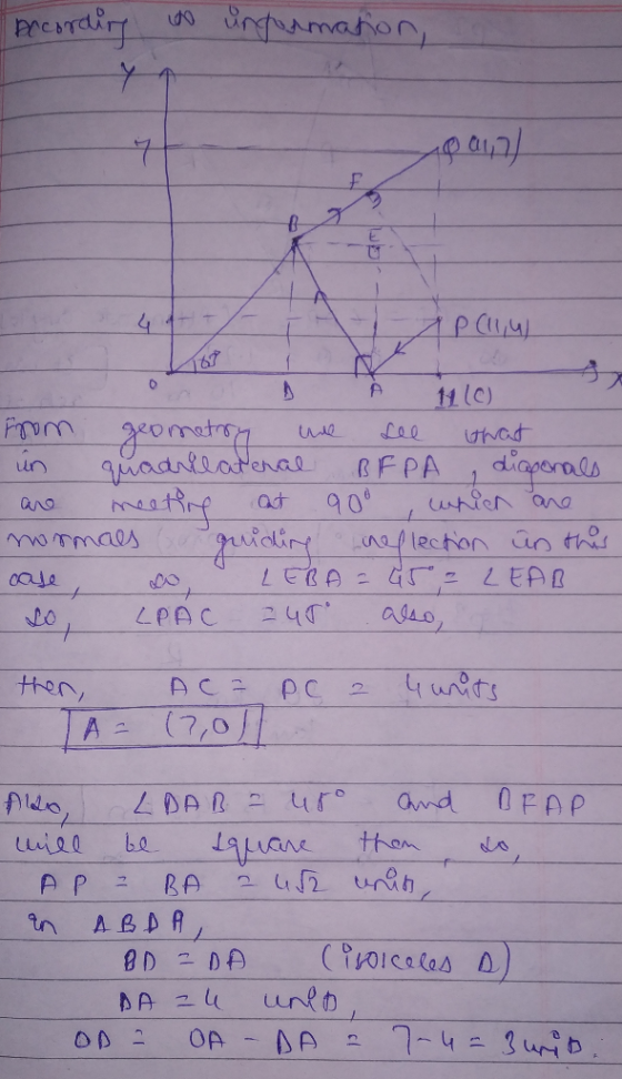 According to unformation, 1007) 4+ /I P (, 0 À 11.10) From geometry we see what un quadrilateral BFPA diaponals are meeting a