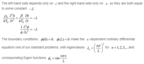 The left-hand side depends only on t and the right-hand side only on x,so they are both equal to some constant -1 The boundar