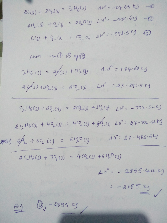 - 0 o 2015) + 314, 15) = {46(1) Alt = -84.68 ks 24, (s) + O2(g) = 24015) 14²–485.619 C(s) + q ) = coco) AH = -393.5K1 ② faon