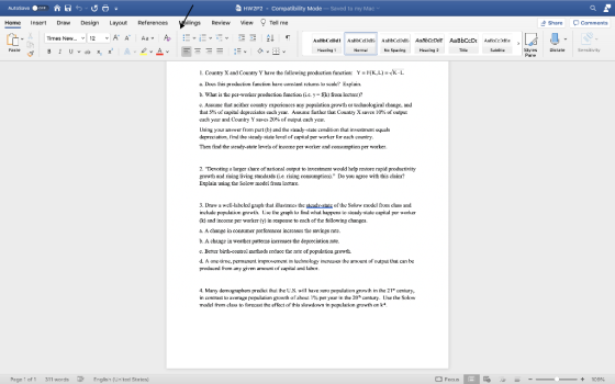 AutoSave OFF OF HW2P2 - Compatibility Mode - Saved to my Mac a Home Insert Draw Design Layout References Mailings Review View