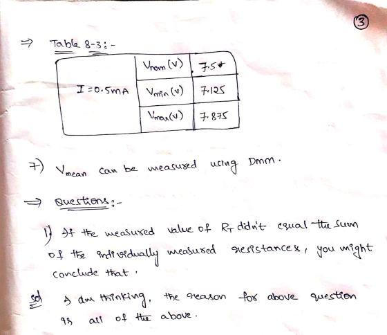 7 Table 8-3: - | Unom (v) | 7.5* | I=0.5mA | Vmen cu) | 7.125 | Vmax(u) 7.875 CY . 7 I mean can be measured using Dmm. we mea