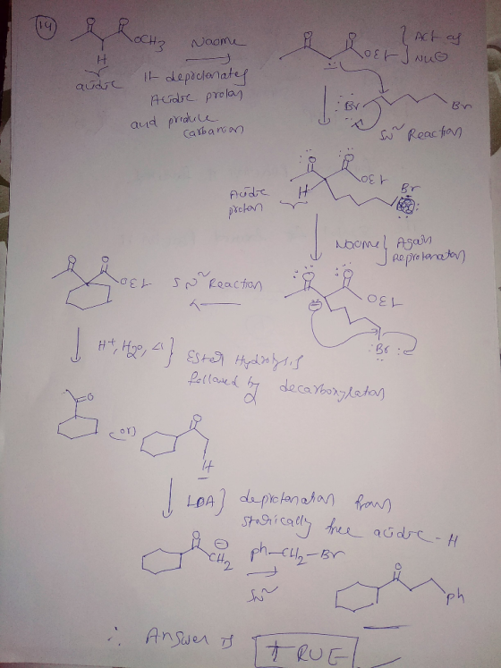 14 Naome -- 7 Act as Soer Nuo H It depiclanates audre Br Acidre prolay and produce Carbanan SN Reaction Loer Br Aude pocken N