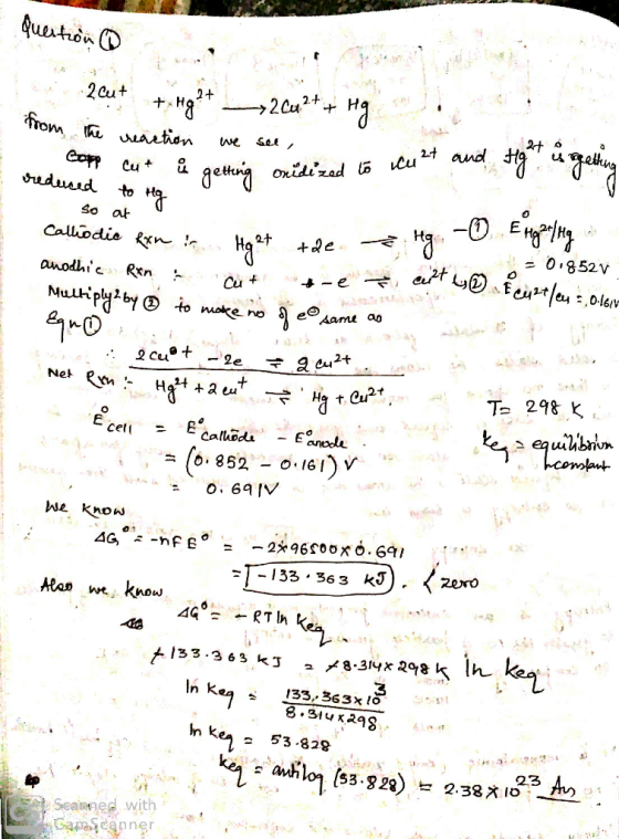 Qunton 2cut -»2Cu2+ from astion we 2t and Cut geteng oxidizad Cu dudud to H at Calliodio n ir +de = 0.852V tleu0ler aait anod