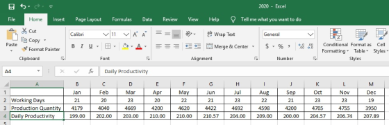 2020 - Excel 52 File Home * Cut Insert Page Layout Formulas Data Review View Help Tell me what you want to do U General == EE