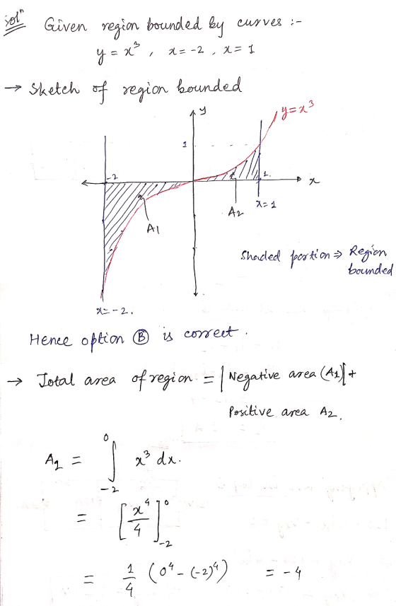 yol Given region bounded by curves x=1 2= -2 1 y = x² → Sketch of region bounded y=a3 42 ► 20 x=1 A2 Al Shaded portion = Reg