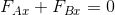 F_{Ax}+F_{Bx}=0