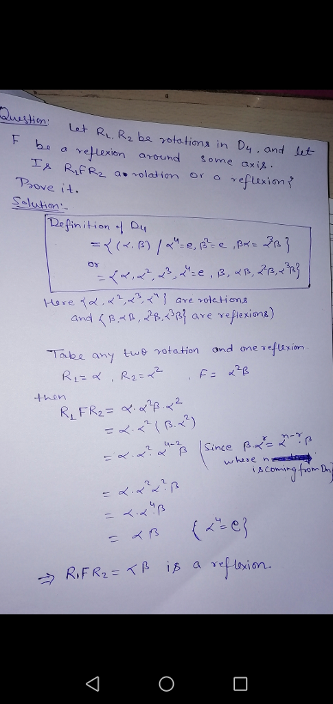 Let RL, Rzba γ0tationa in Dal, and let F bo a rellexin around Some axi. Seluion: Definition u Tab오 any twg.rotation and onesefUyim tnon 0