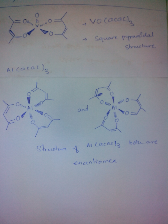 → VO (acac) i レ,, , → Square premodal Shreschire ら Aicacac) 3 Ai At Cacac enanbomen