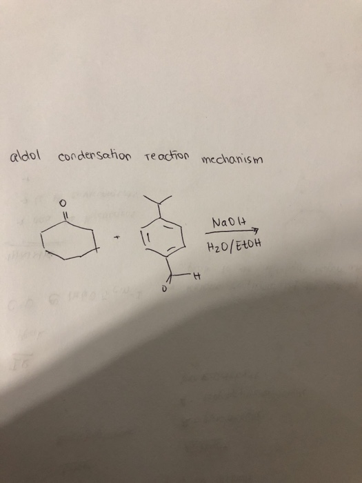 adol condensahoo reocfon mechanisn NaDH H20/EtOH