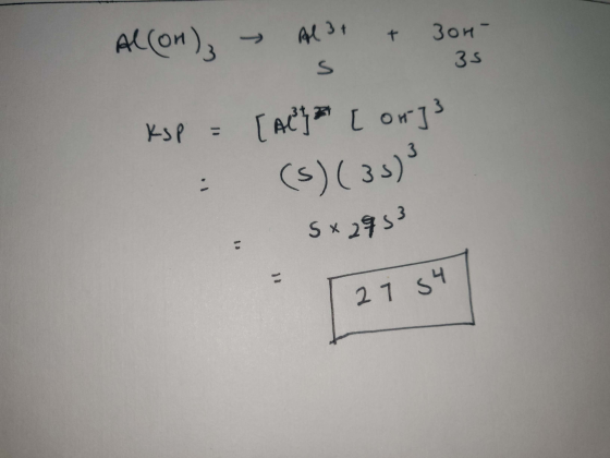Al(OH), Alt + 300- s 35 Ksp = [Aeg [ OHJ3 . (5) ( 35) Sx2933 [ 27 54 27 54 547
