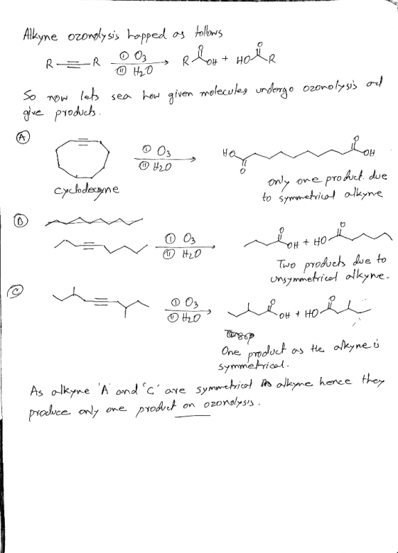 Alkyne ozonglysis happed as folhas - RZR 003 RoH+ HolR So now lets sea how given molecules undergo ozonolysis and give produc