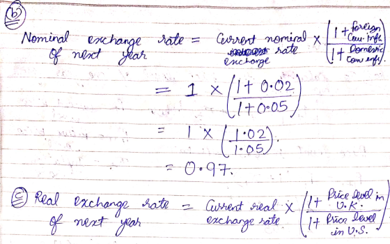It foreign L Nominal exchange of mist hear Can-infl forreste A IT con enfy. rate = Current nomiral x - page rath ancharge = 1