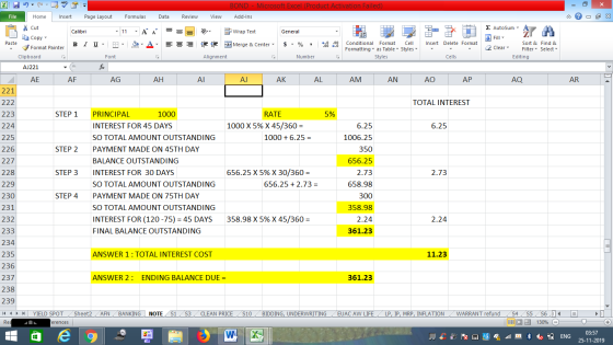 BOND - Microsoft Excel (Product Activation Failed) Add-Ins File Home Insert Page Layout Formulas Data Review View - 2x % Cut