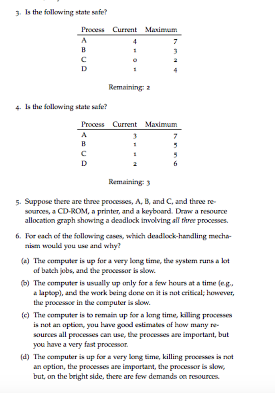 Is the following state safe? Is the following sta