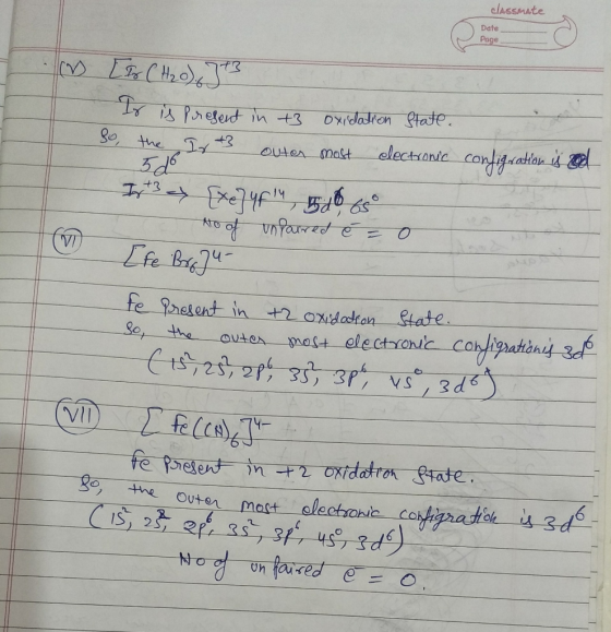 elAsSMate Date Page Oxidatron State iPresend in t3 electsonic conligatlan is So, the OUter mat +3 फष्रश ए = NO VI Lfe Bru kr