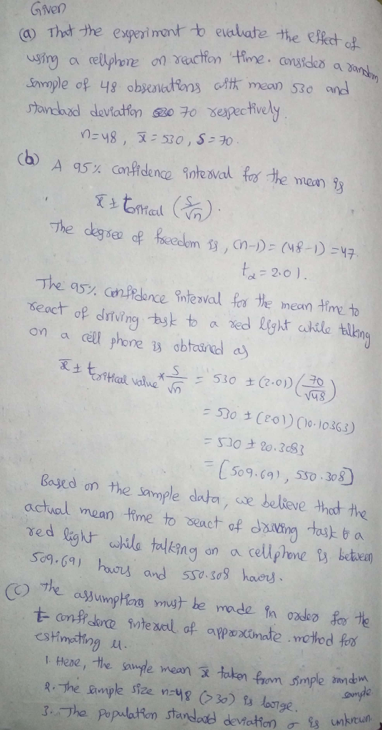 Giiven o2o) on a cell phone 23 ơbtaired as, oral eco 570よ20.183 (509.6), sro. 303 Baged on the sample data, se believe thodt