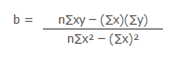 b = ΠΣxy - (Σx)(ΣΥ) ΠΣχ2 - (Σx)2