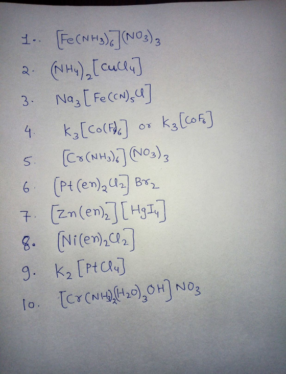 Co Fe C (NH 3 8. Ni(e)