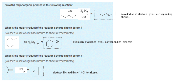 Draw the major organie product of the following reaction What is the major preduet of the reaction schéme shewn below? (No ne