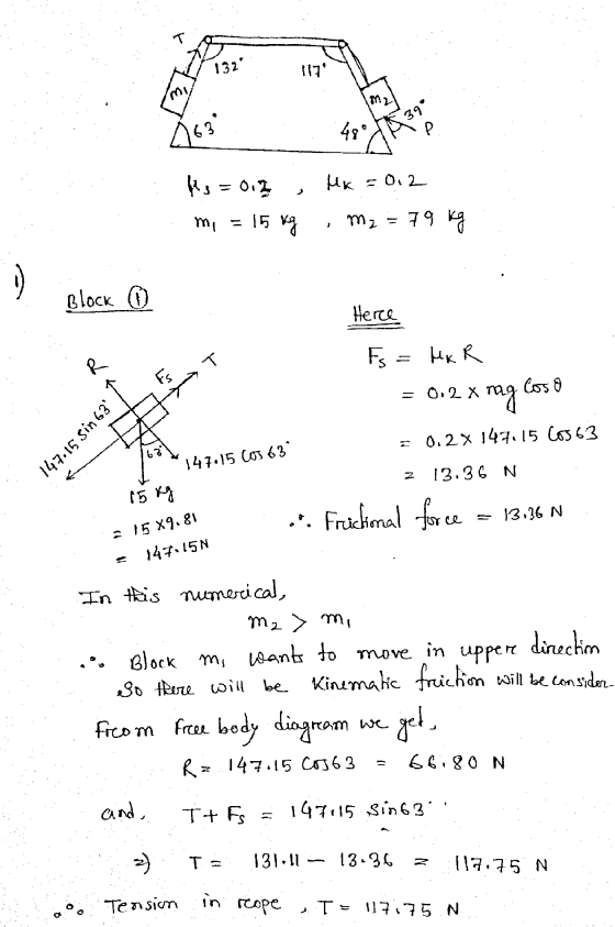 T 132* 1170 my mz 39 489 P Mk = 0.2 Mis = 0.1 mi = 15 kg M₂ = 79 kg ) block © Herce Fs T R HK R Es Cosa Or2 X + 2 x rag 147.1