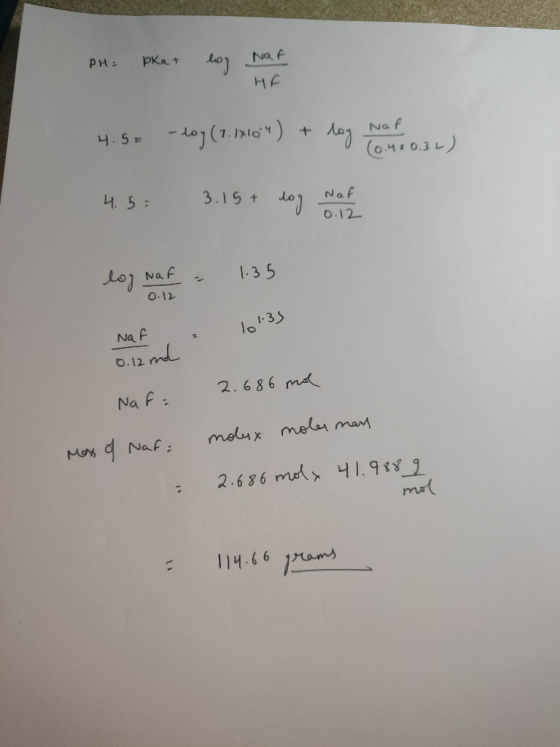 PH: Pkat Naf PH= pkat lag Nat HE 4.55 - log (7.1x104) + log Nata) Naf 4.5 3.15 + log Nafa 3.15+ 0.12 log Naf - 1:35 0.12 1013