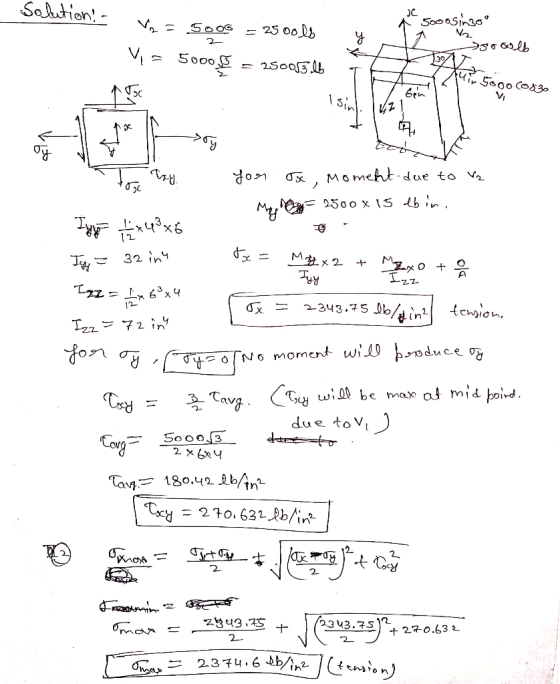 - Solutions - 2 sooosingo Vo = soos = 25ools y TÁ Van sooolb Vi = 5000185 = 250055 lb T u in sono cos Isin. 121 Song de = May