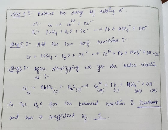 Step 4: Balance the charge by adding e. o co 62t & ré Rir (650g & tho & re - P6t 4sog tok steps : Add the fuco half reactions