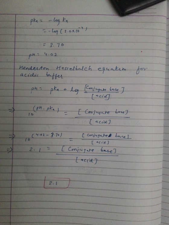 3. 70 4.02 Haseelbalch eguatin b Hendendon aciolic btfer ph pEa Lcid (pn pka t Confayate bare7 (4.02-3.70) TO t Cmiugate bare