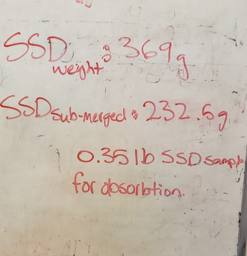 SSD 369 SSD Sub-Merged = 232.69 10.35 1b SSD Sample for absorbtion.