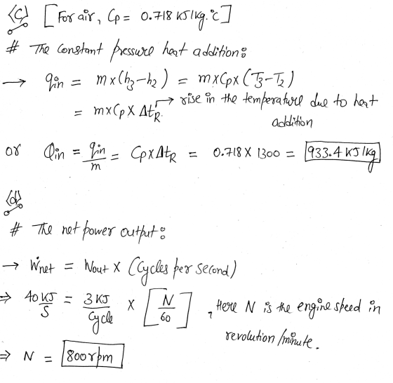 (co °C KlKg. ( [For air, (p= 0.718 # The Constant pressure host additions → Yön = mx(ha-ha) = mxCpx (3-T) » rise in the tempe