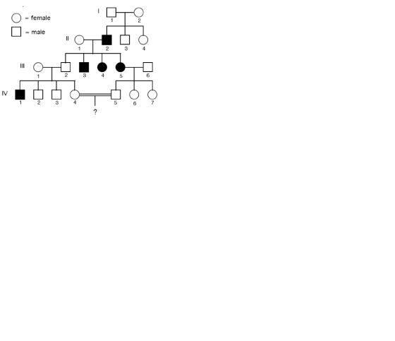 female = male = III 4 6 IV 1 2 3 4 6 ?