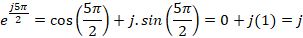 5T = COS 2 j5T e 2 = 0 + j(1) j