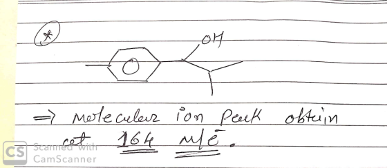 obtain -> Moleculair ion Peek cs stancet 164 me. CamScanner