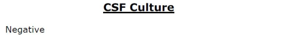 CSF Culture Negative