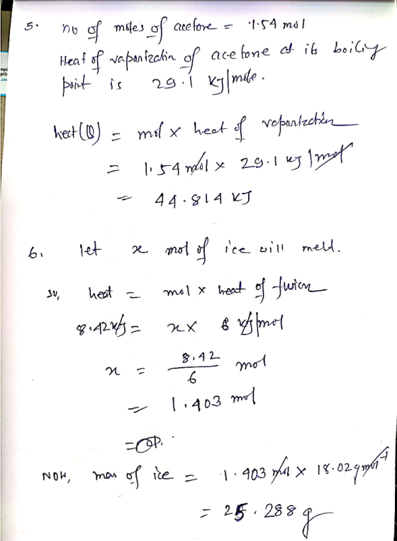mles of ae fore I54 ms 5. ace fone at ib boiCy Heaf of apanzchin of paint is mpl pli 29.kme .ce ket (0)= md x heat fvepentec