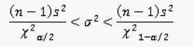(n-1)32 X²a/2 (n - 1)32 X 1-a/2