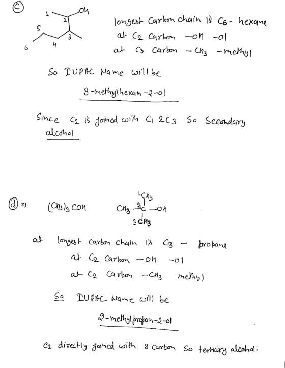 ton longest Carbon chain is co-hexane at C2 Carbon -on -ol at C3 Carbon - CH3 -methyl So IUPAC Name will be 3-methylhexan-2-0