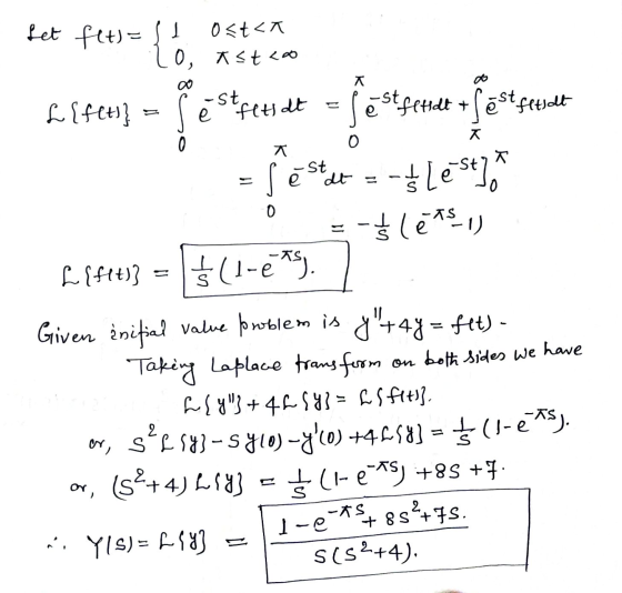 fet f(t)={ ! o<t<ł Lo, astro a -st 75 L {f(t)} = e fltlat fest fettet & fest fetselt K 0 0 ㅈ -st e T at = T on both sides we