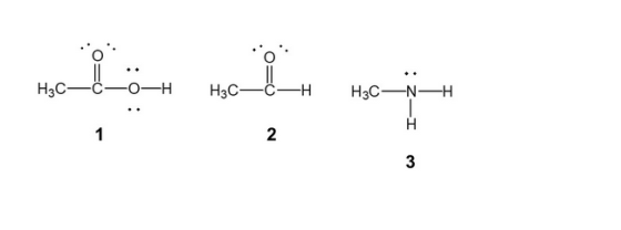 H3C- -0-H H3C -CH H3C-N-H H 1 2 3