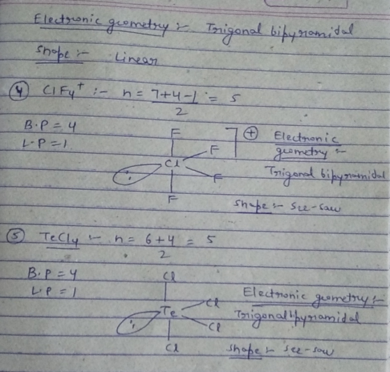 fletonic eroety Triganal bipyronidal Linean CIF4- 7+4-1 S 2 B P4 Electnon ic amdry iganal bipynid L-PI F Shpe Se-Cau ha 6+4 T