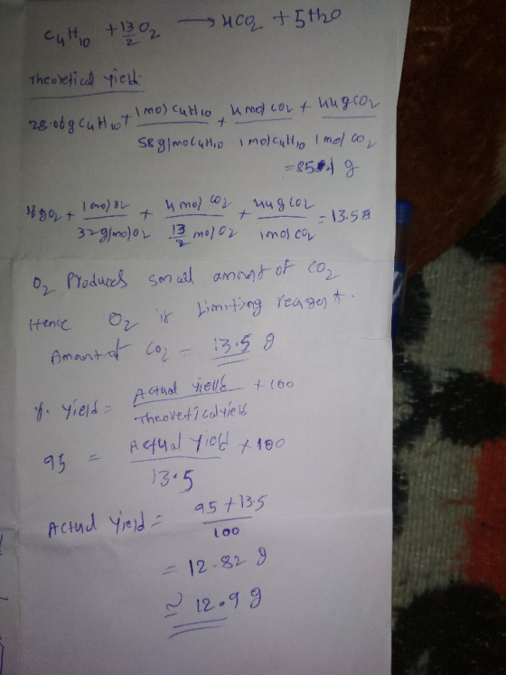 Culho +1302 4 co + 5the Theoretical field: mo) cuttio umocow & hugrow 2g оt g син от S8 g/molutio i molculo Imolco, = 8581 g