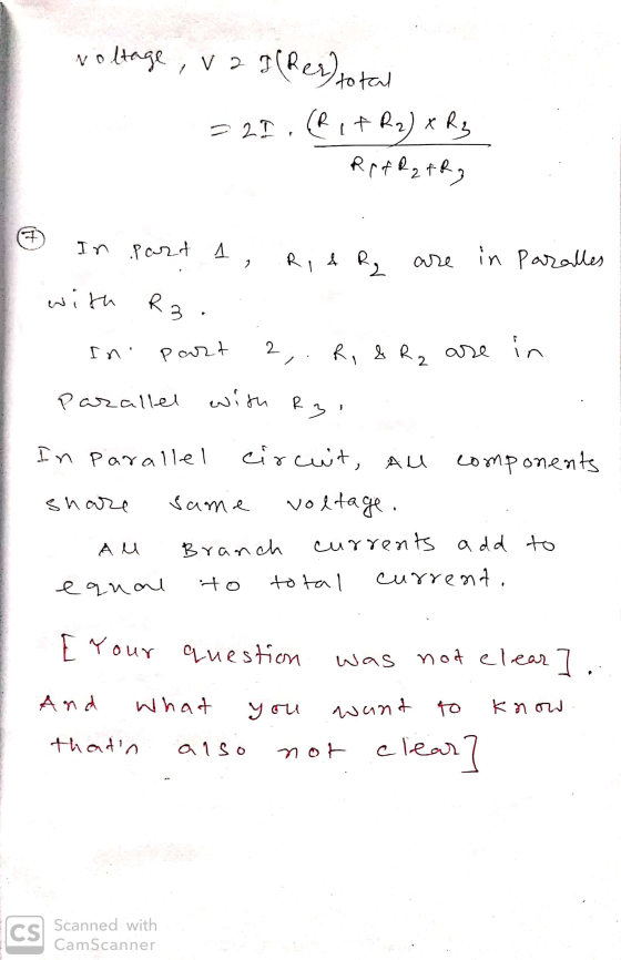 voltage , v2 I (Reasotal =2I , Rif Rz) x Rz Rrt 02tg, @ In part ? 1, 1 , R R & R & R are are in paralles with Rz . . In par
