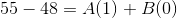 55-48=A(1)+B(0)