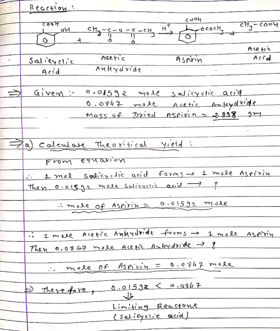 Reaction ! cooh T coolt ol_ cha qolgan ch -C-0-C-C172 caCool Có co ch Acetic Acid Aspirin Salicyclic - Acid acetic Anhydride.