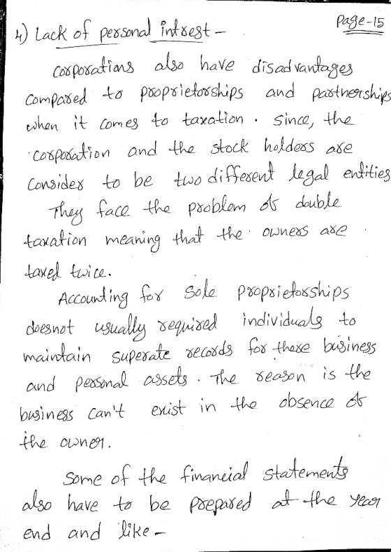E 4) Lack of personal interest - Page 15 Corporations also have disadvantages compared to proprietorships and partnerships wh