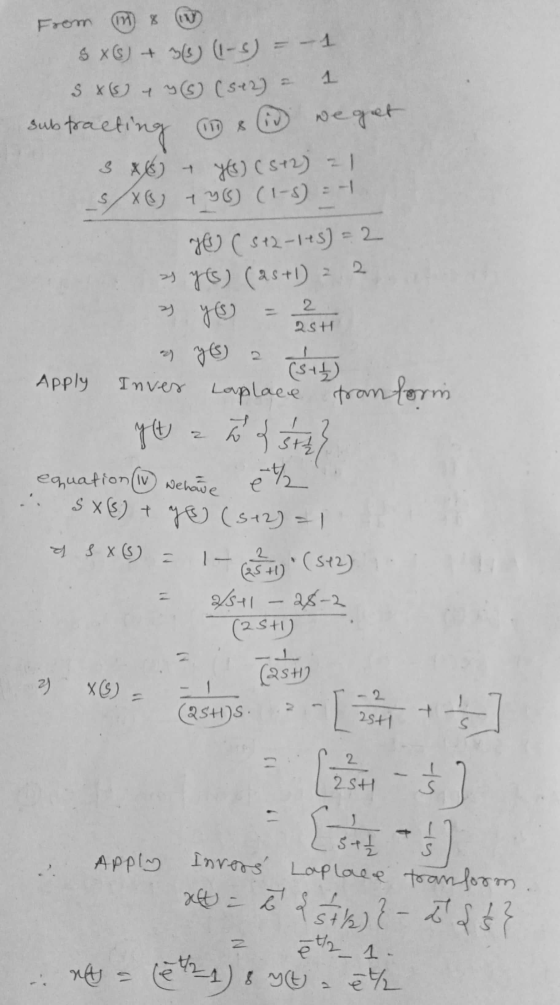 From M & $ x) + () (-) = -1 S 6 & 6 (sal) = 1 subtracting ID & D we get 3 ) & YS) (812) 21 $/X) 49 (1-5) = JE (512-1+5) = 2 2