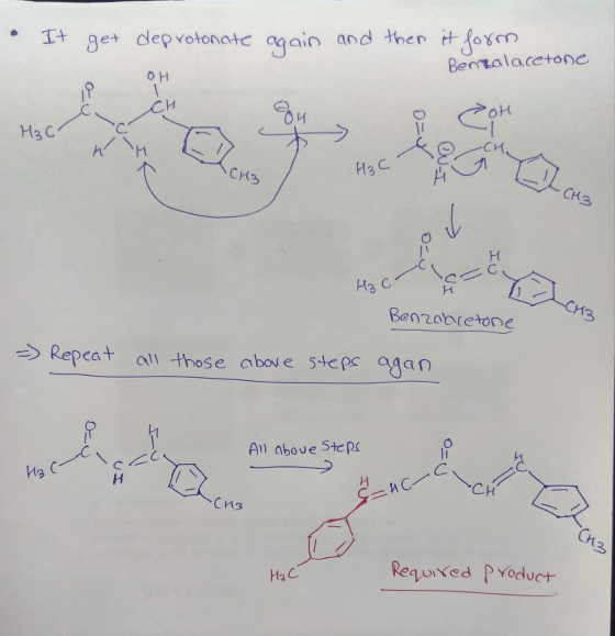 T get deprotonate again and then it form Berzolacetone ОН CH еби он На С Sa С. си. На с DU-I Скз e- Н На с Benzobletone СИЗ =