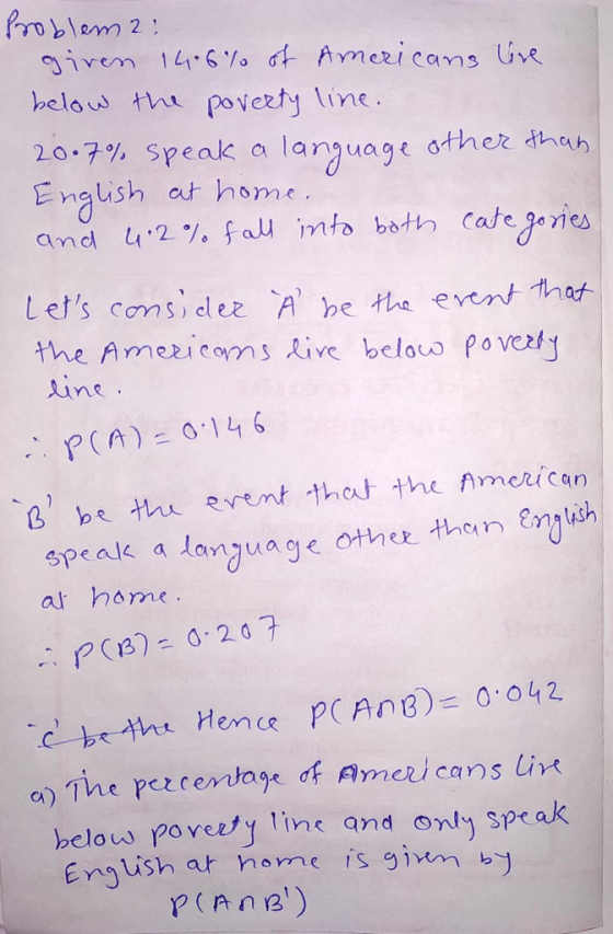 Problem 2 belou th poverty line 20.7% speak a language other dnuh E naush at home. ha and 4,2% fau mto both categories Lets