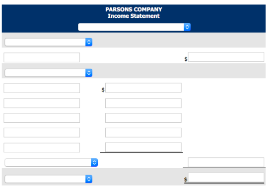 PARSONS COMPANY Income Statement